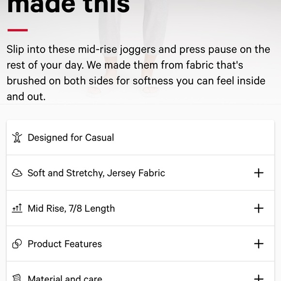 Lululemon soft Jersey Classic fit mid rise jogger - Picture 10 of 10